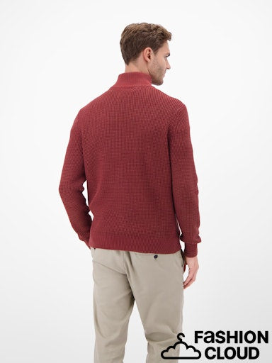 Troyer Half Zip Knitwear - Maple Red