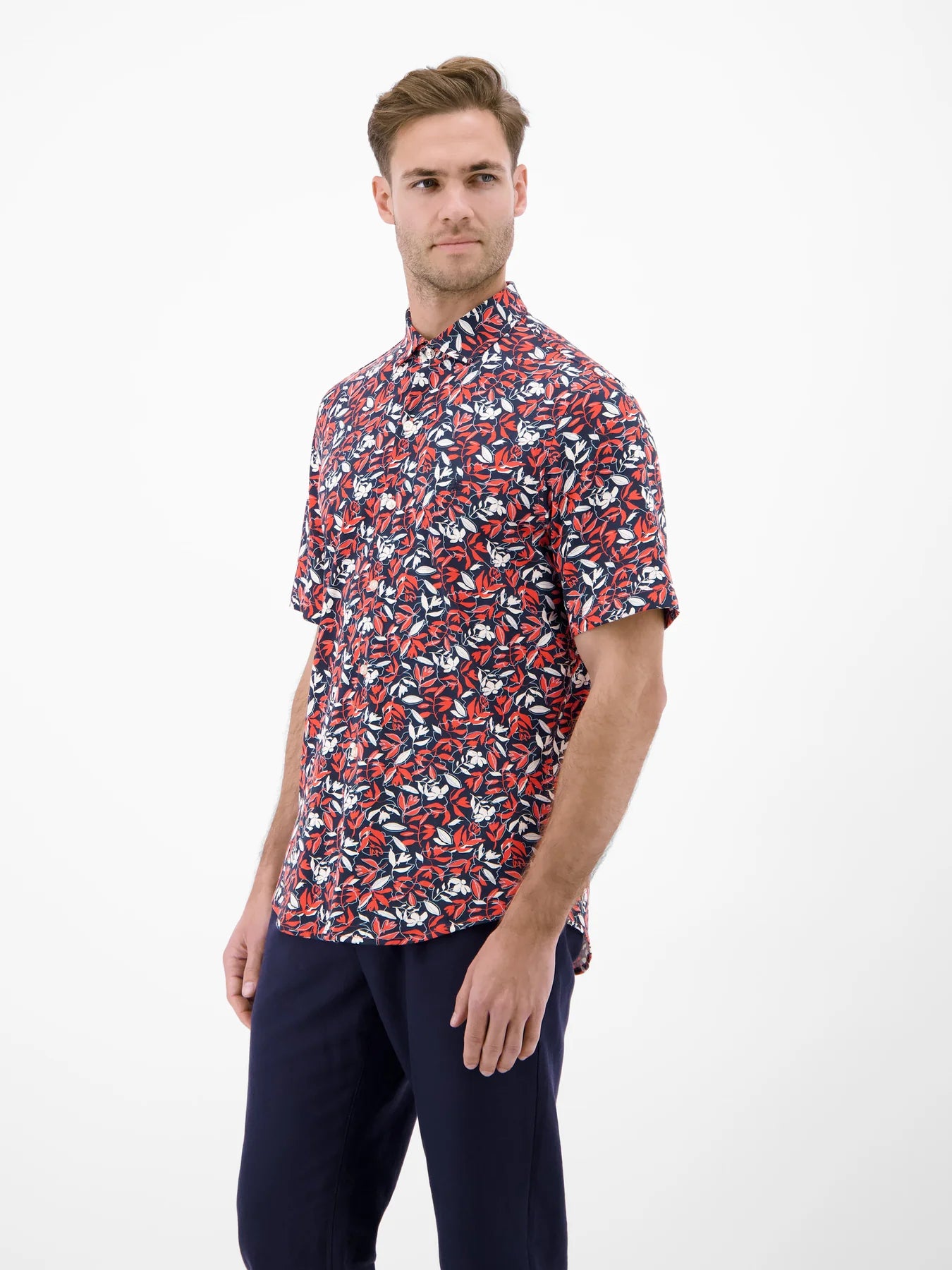 Lerros Short Sleeved Floral Shirt Red