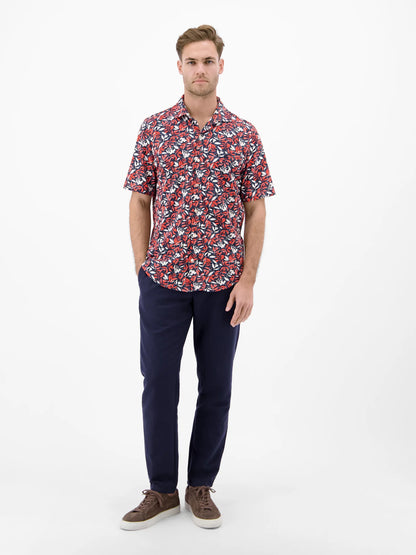 Lerros Short Sleeved Floral Shirt Red