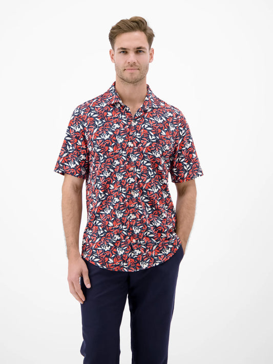 Lerros Short Sleeved Floral Shirt Red