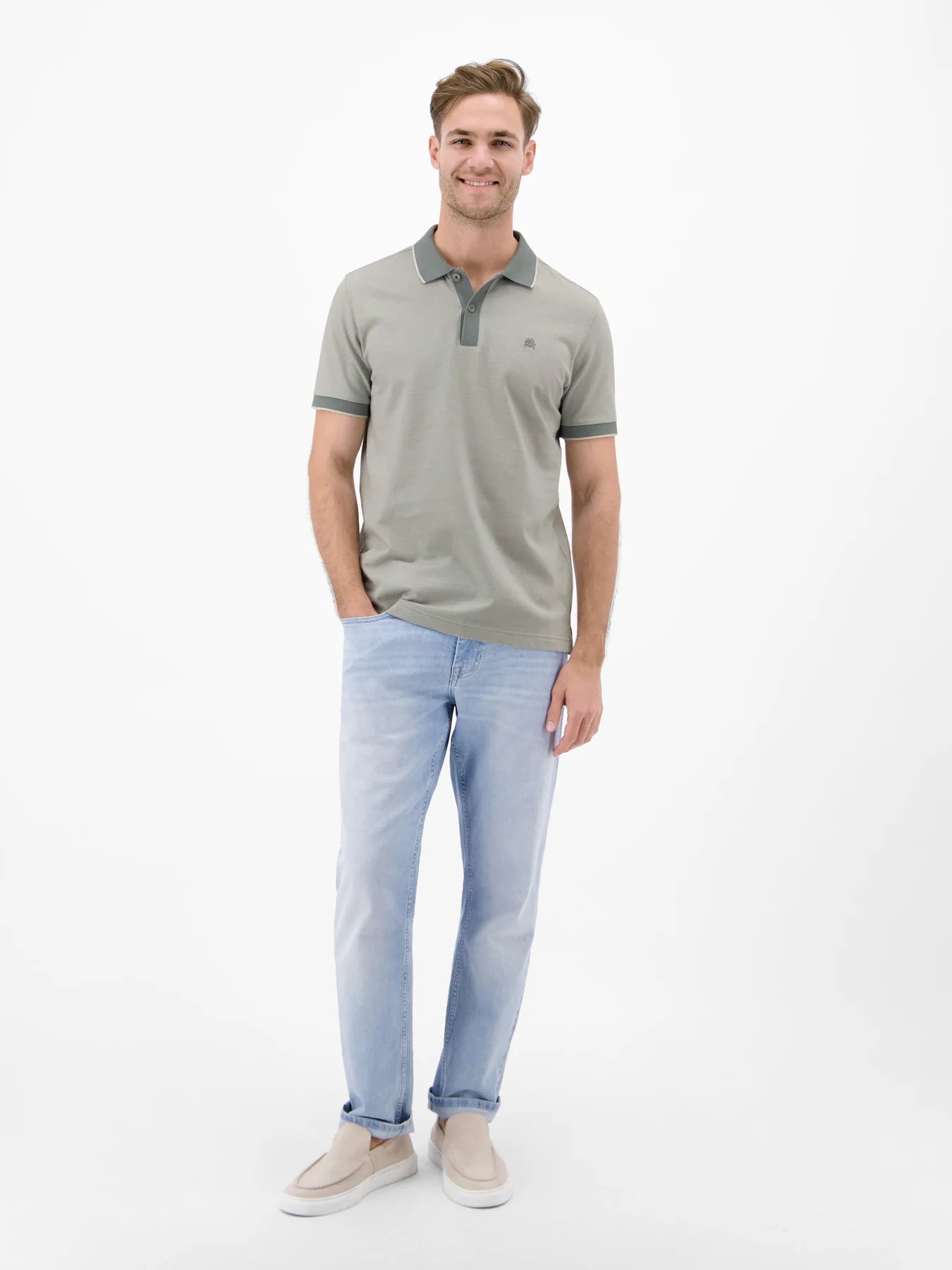 Two Tone Polo Shirt Storm Grey