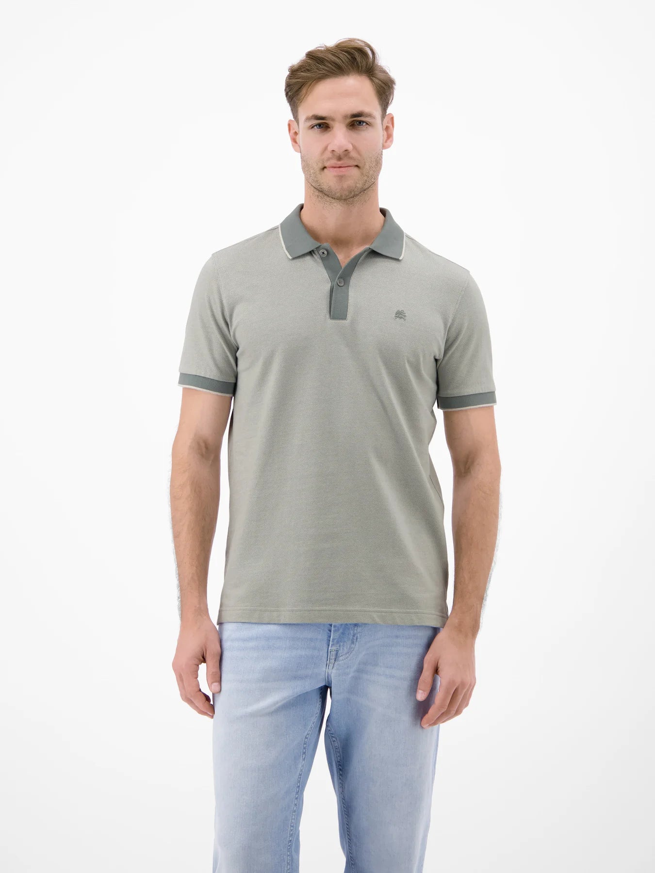 Two Tone Polo Shirt Storm Grey