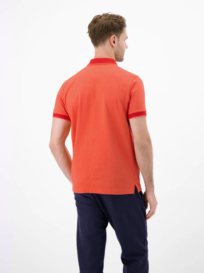 Two Tone Polo Shirt Vivid Red
