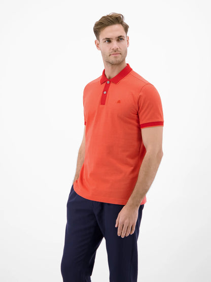 Two Tone Polo Shirt Vivid Red
