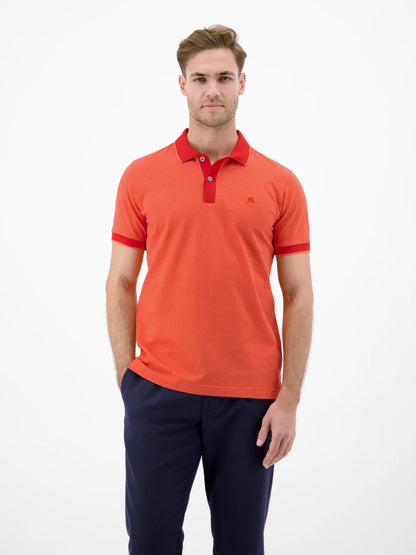 Two Tone Polo Shirt Vivid Red