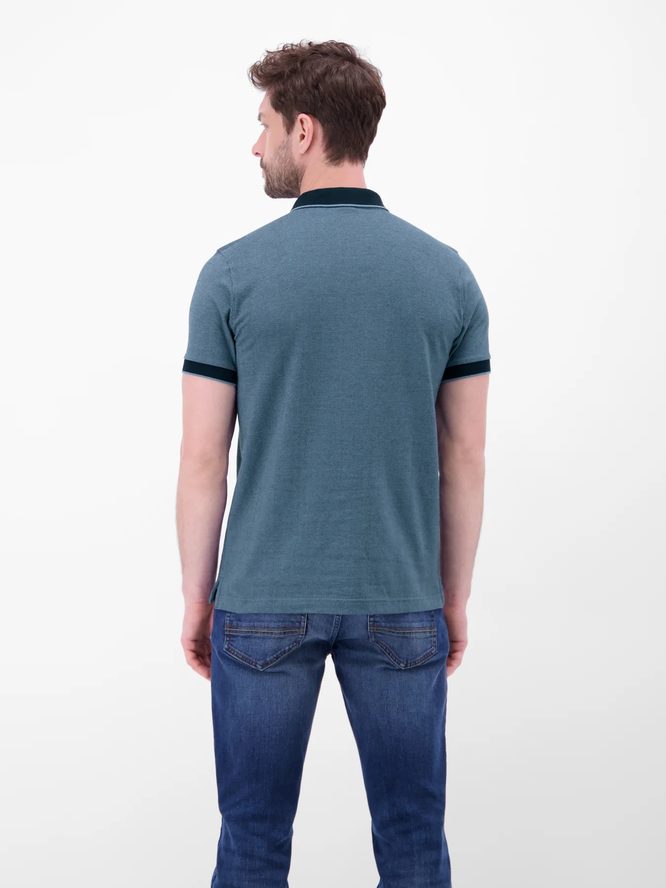 Two Tone Polo Shirt Navy