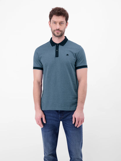 Two Tone Polo Shirt Navy