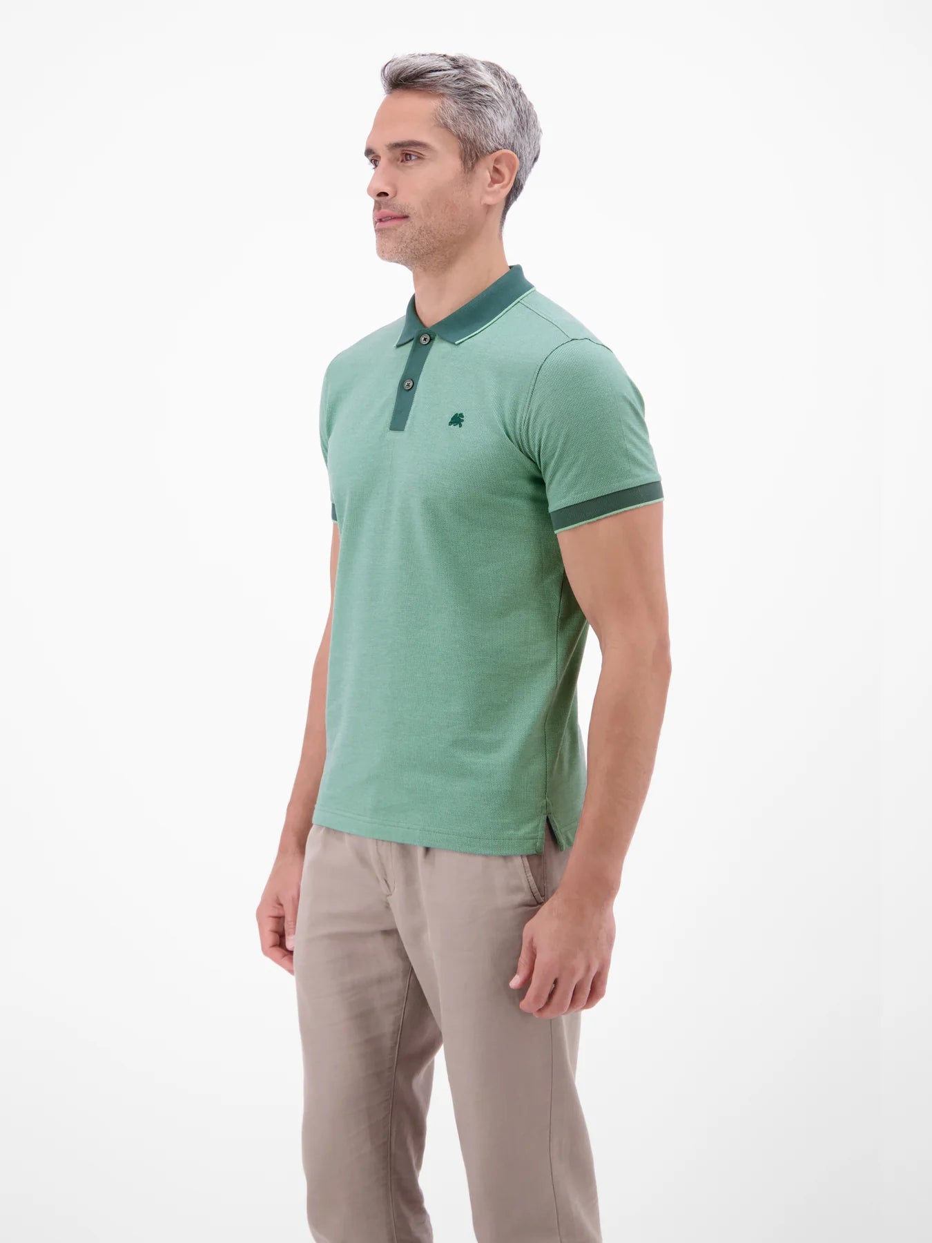 Two Tone Polo Shirt Soft Teal