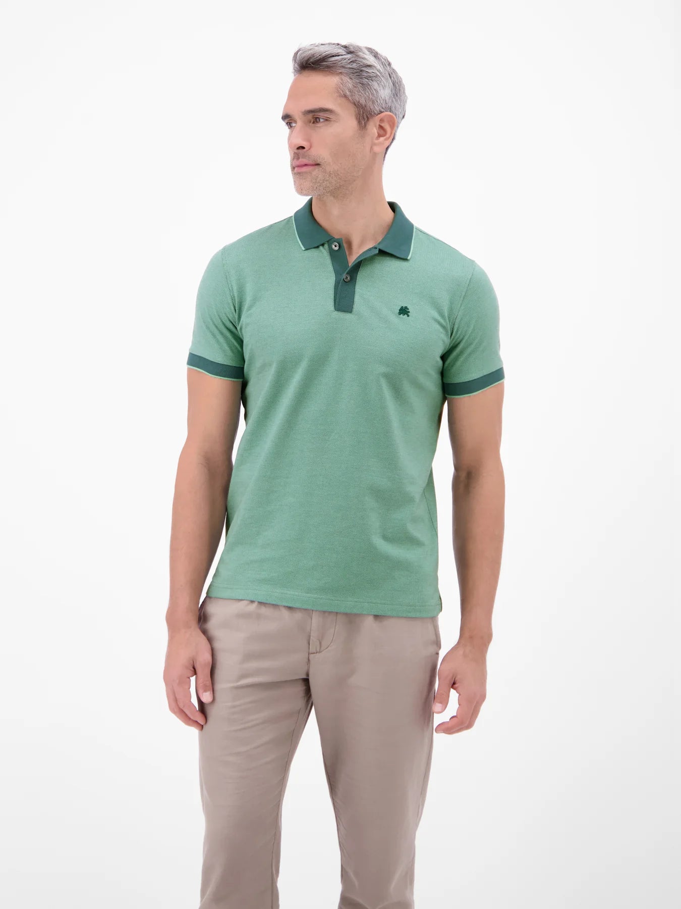 Two Tone Polo Shirt Soft Teal