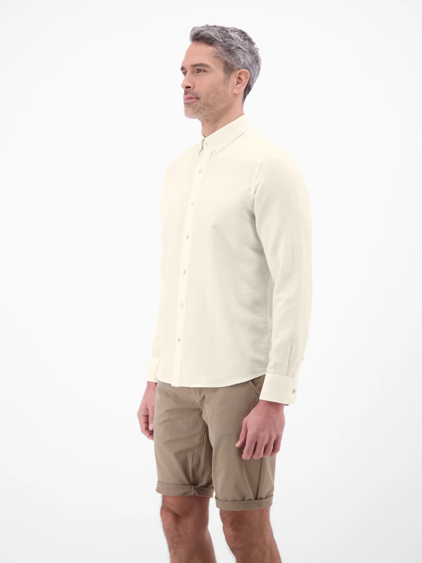 Lerros Cotton & Linen Blend Shirt - White