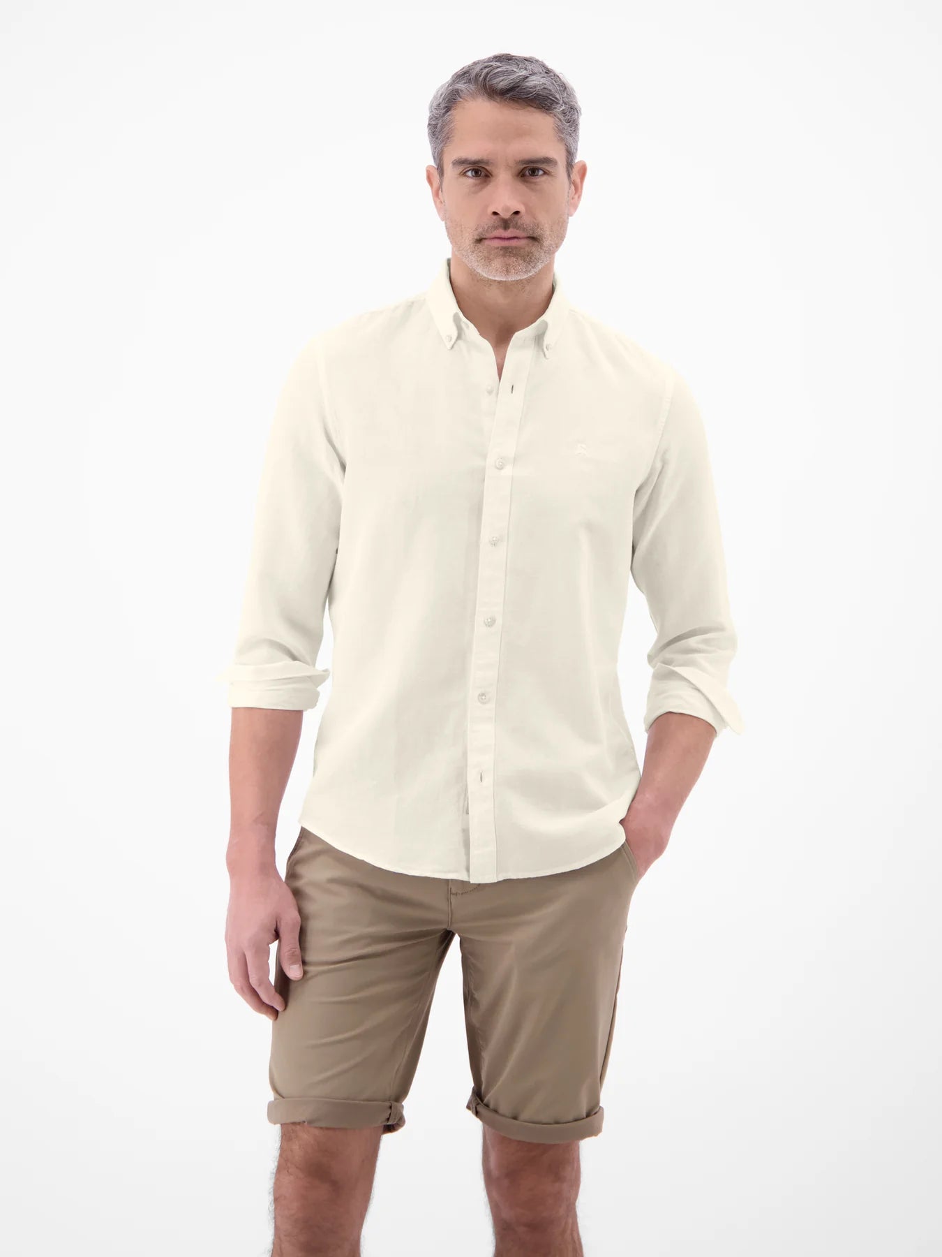 Lerros Cotton & Linen Blend Shirt - White