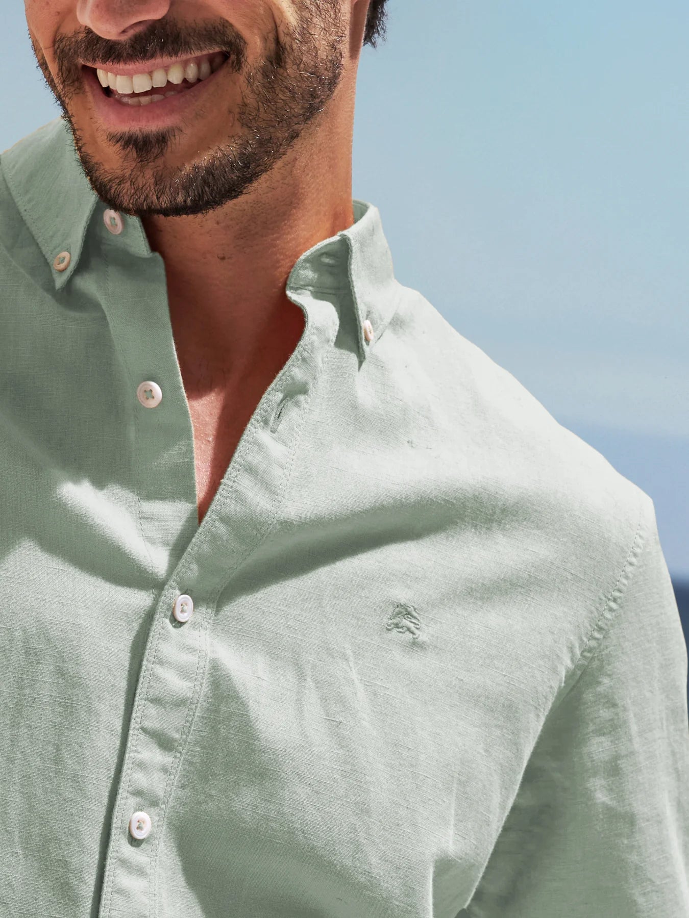 Lerros Cotton & Linen Blend Shirt - Storm Grey
