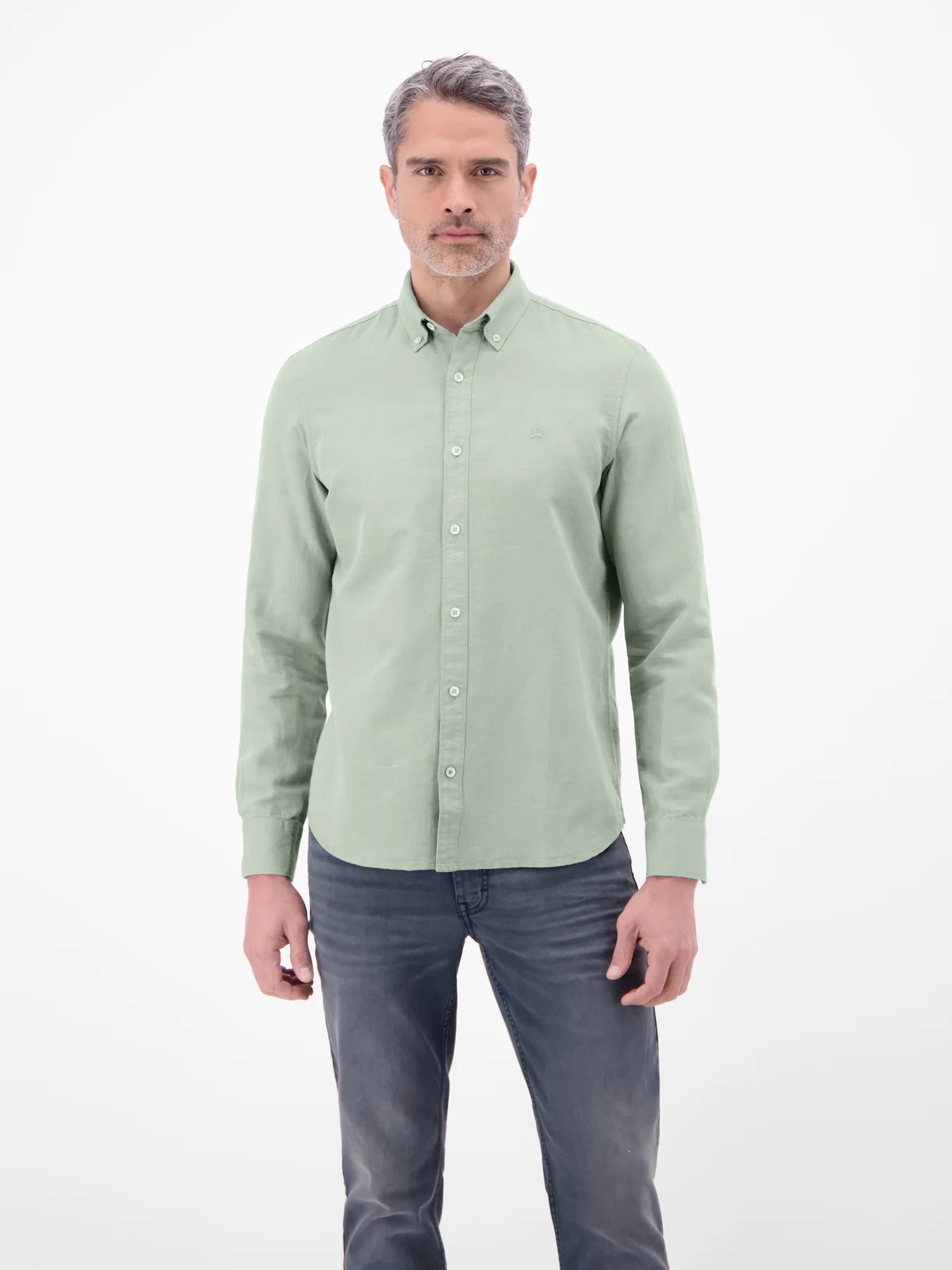 Lerros Cotton & Linen Blend Shirt - Storm Grey