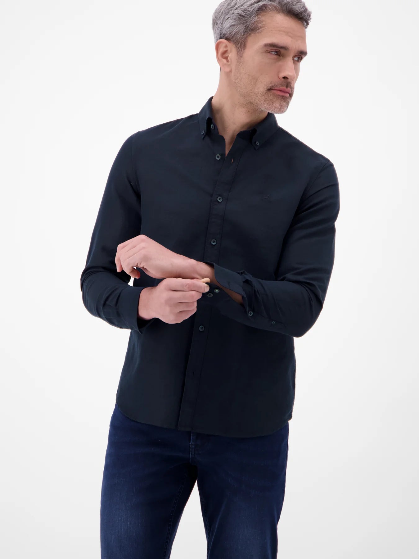 Lerros Cotton & Linen Blend Shirt - Navy
