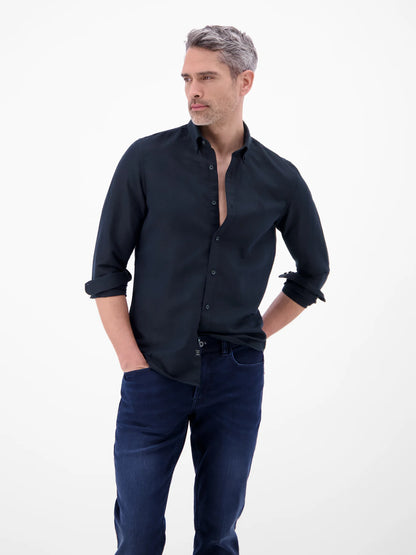 Lerros Cotton & Linen Blend Shirt - Navy