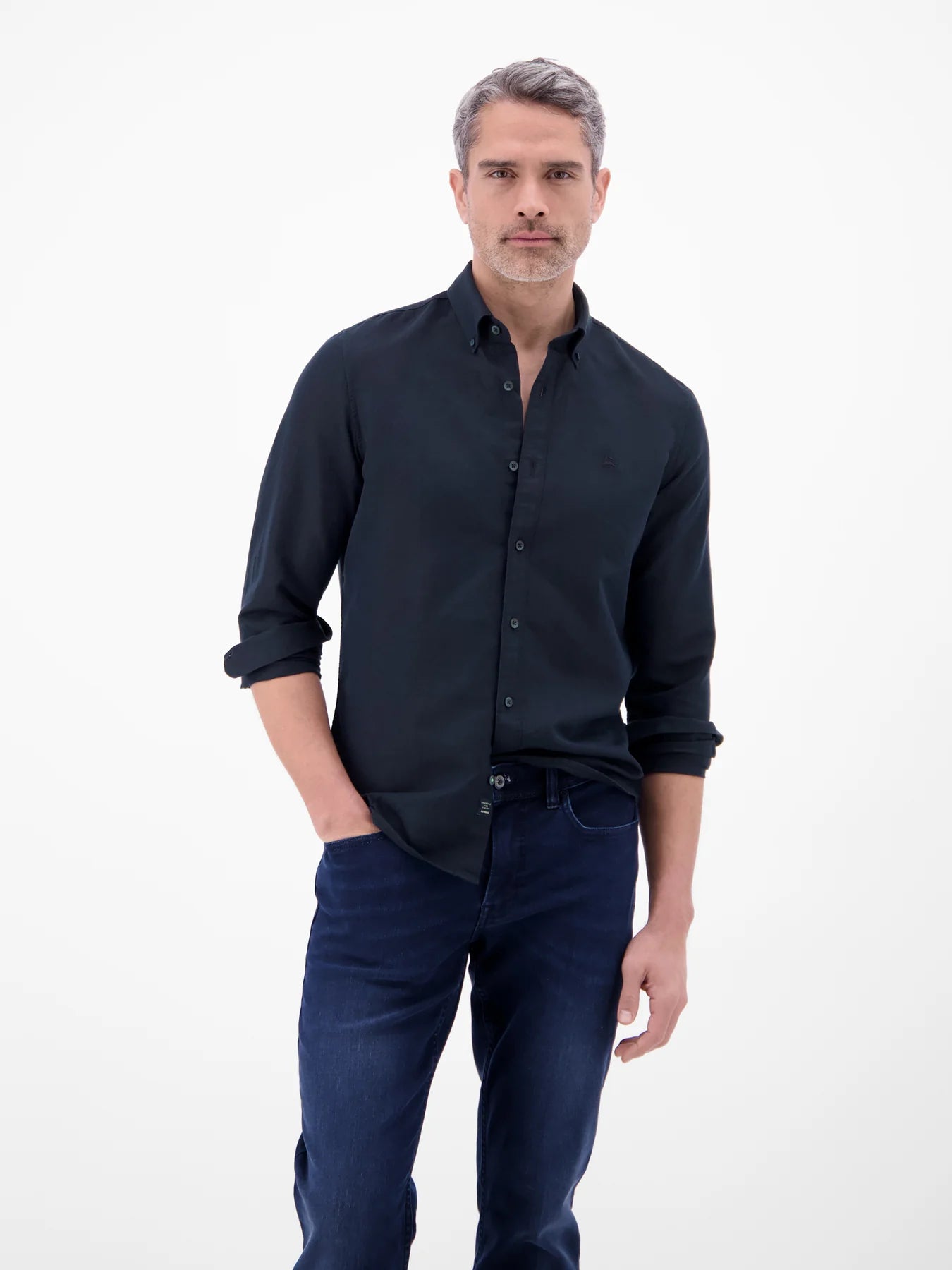 Lerros Cotton & Linen Blend Shirt - Navy