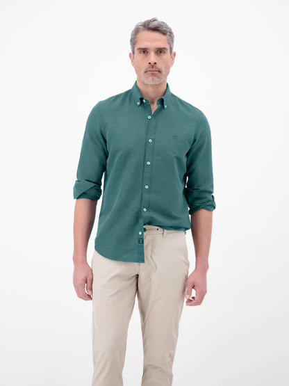 Lerros Cotton & Linen Blend Shirt - Soft Teal