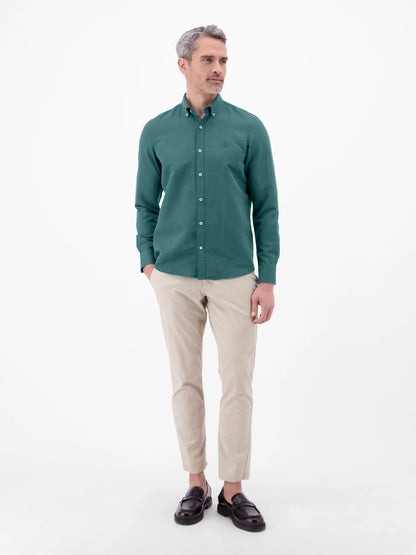 Lerros Cotton & Linen Blend Shirt - Soft Teal