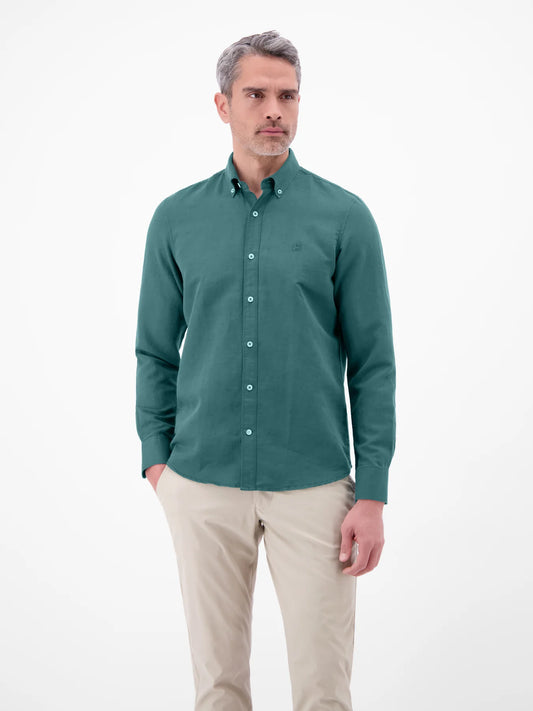 Lerros Cotton & Linen Blend Shirt - Soft Teal