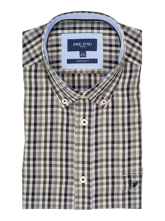 Rome Long Sleeve Check Pattern Shirt - Green Leaf