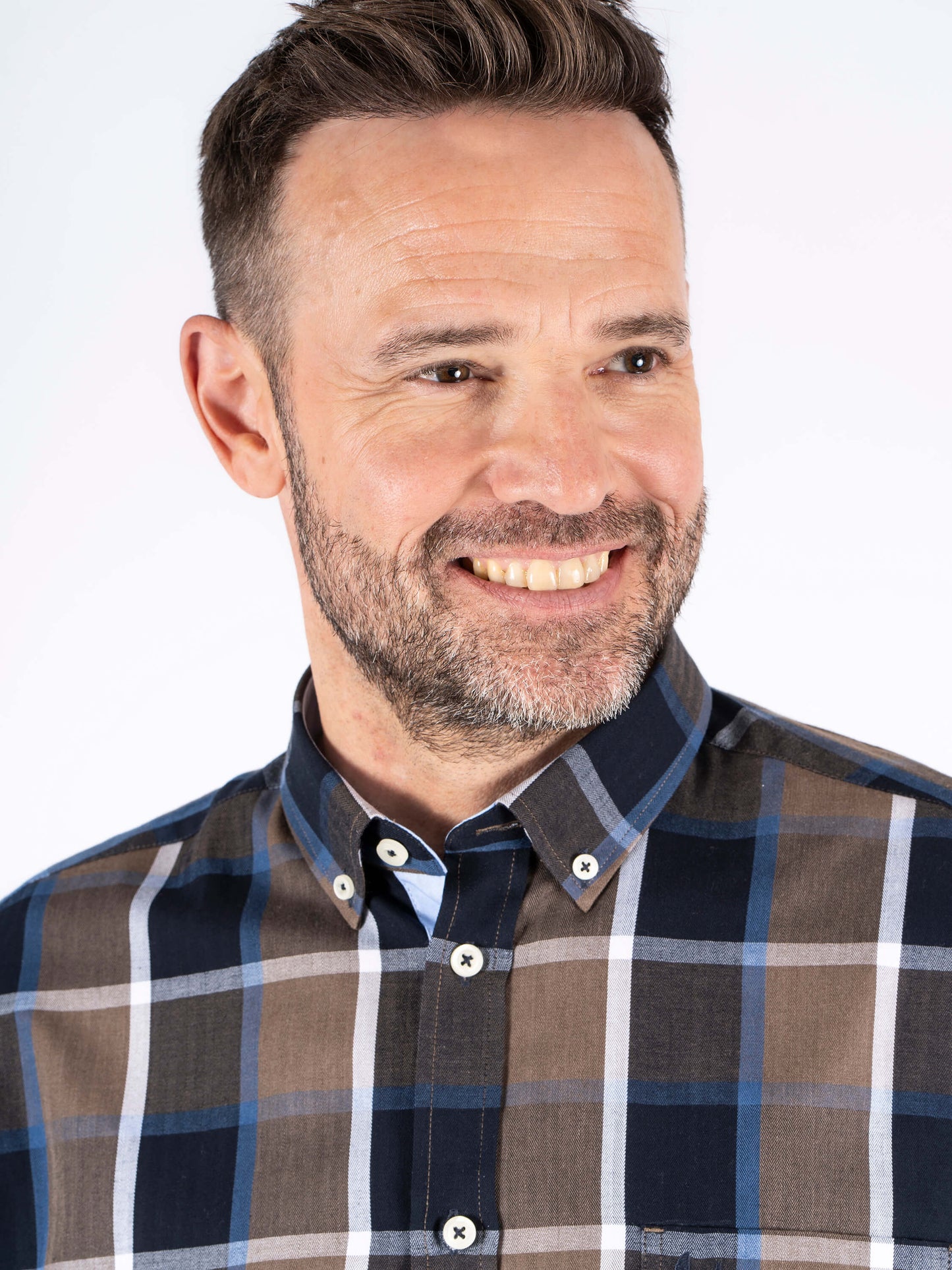 Rome Long Sleeve Check Pattern Shirt - Dark Navy