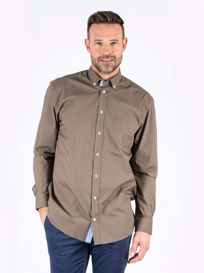 Napoli Long Sleeve Shirt - Mid Brown