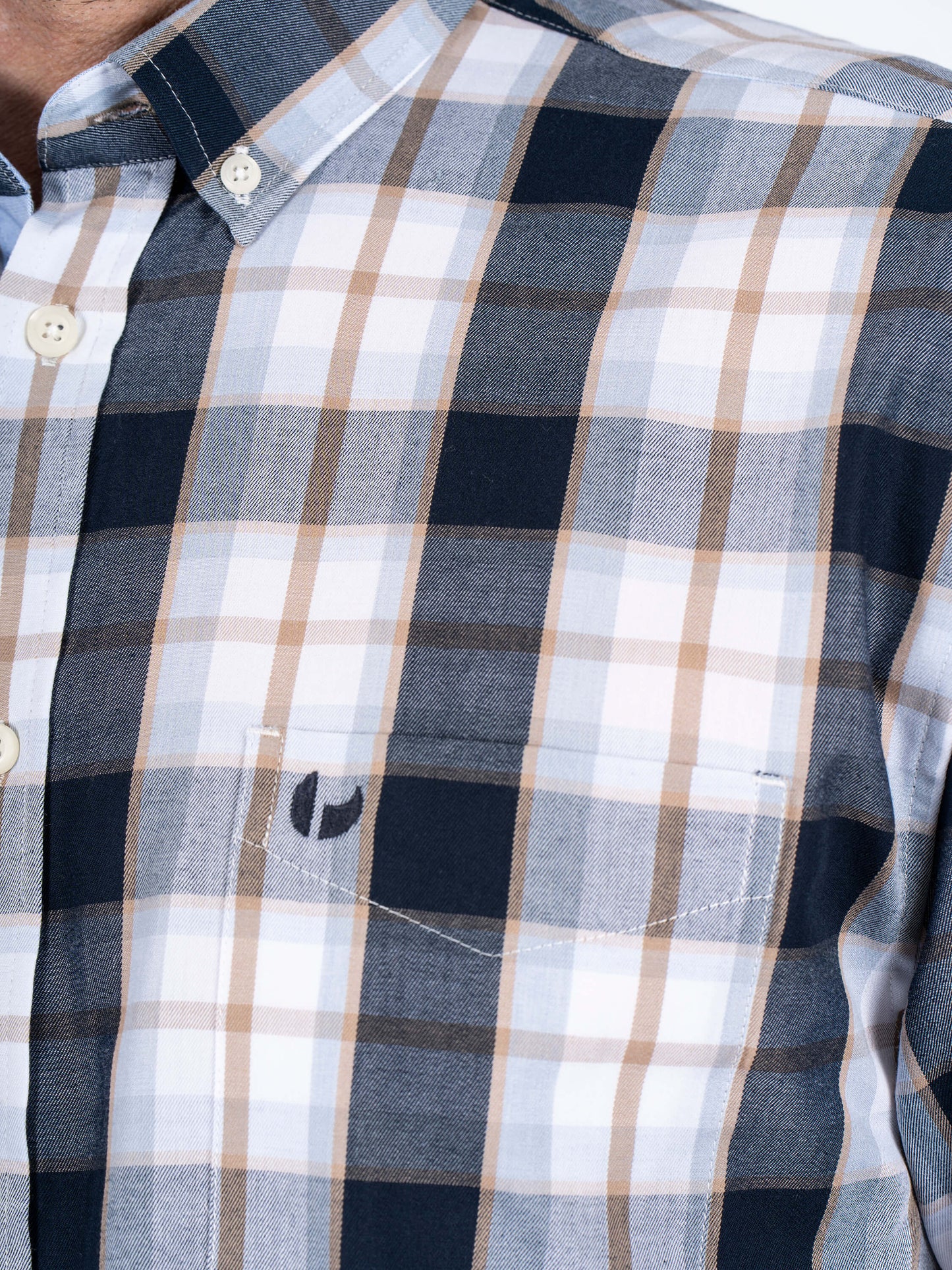 Rome Short Sleeve Check Shirt - Blue