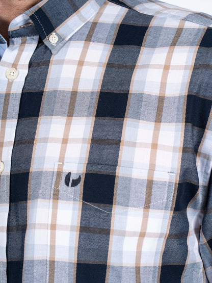 Rome Short Sleeve Check Shirt - Blue