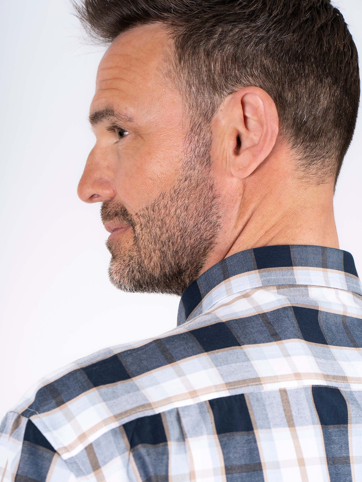Rome Short Sleeve Check Shirt - Blue