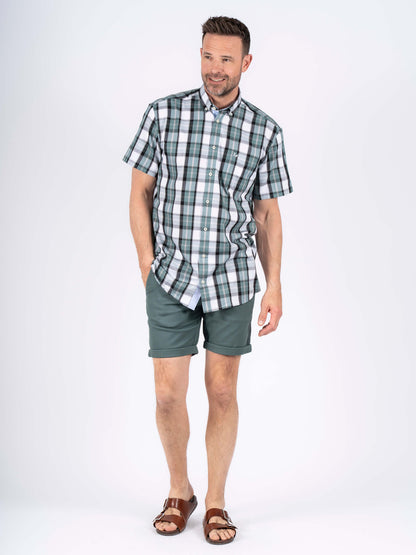 Rome Short Sleeve Check Shirt - Green