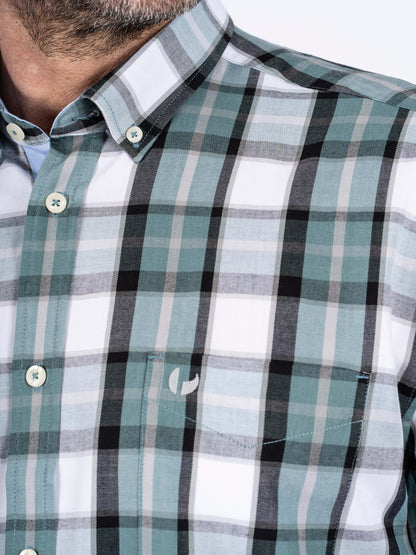 Rome Short Sleeve Check Shirt - Green
