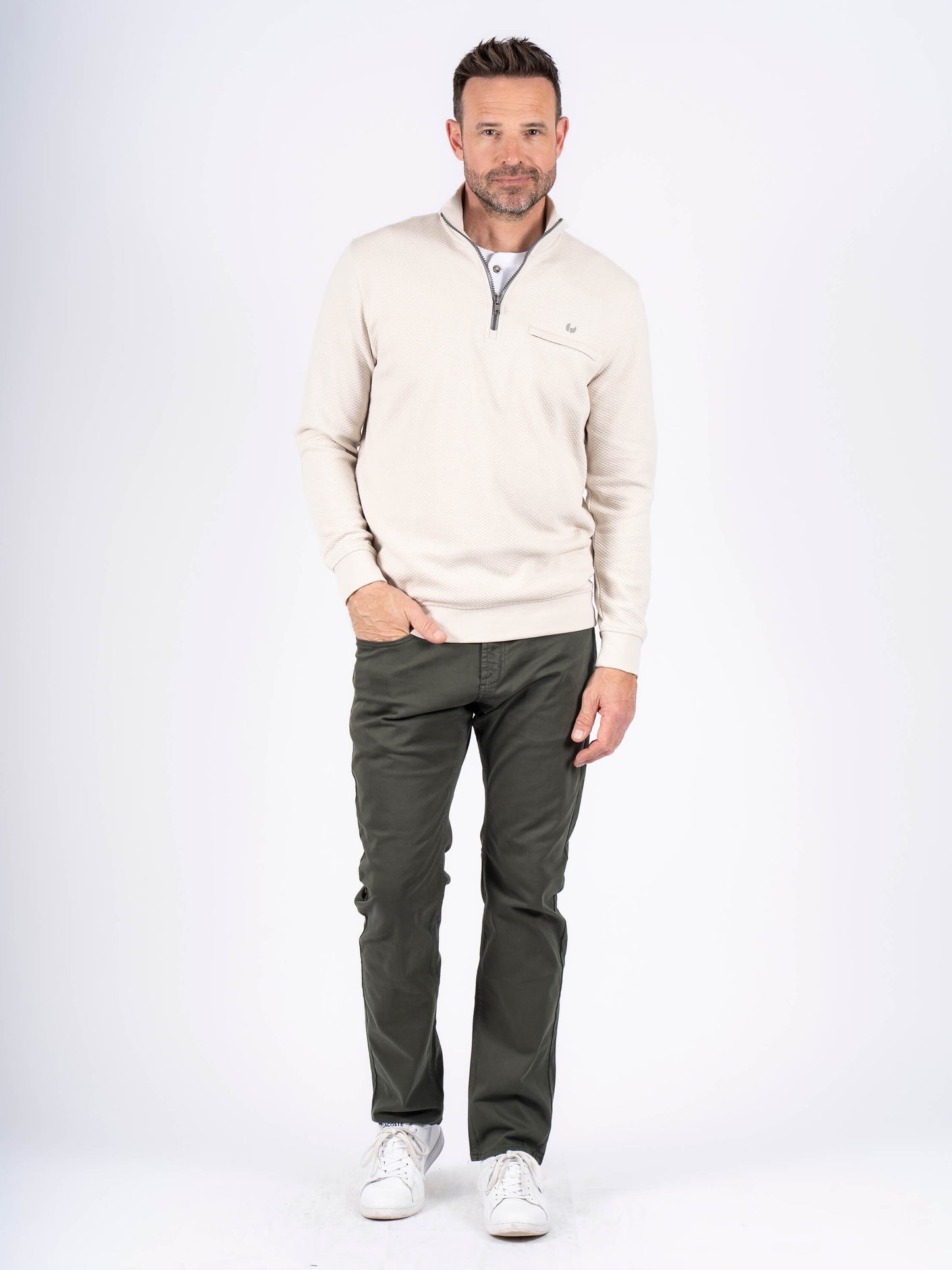 Alf Half Zip Sweatshirt - Snow White