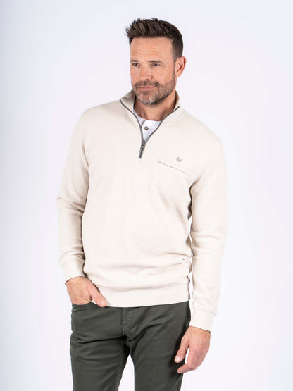 Alf Half Zip Sweatshirt - Snow White