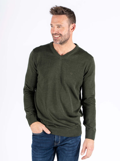 Malcom V Neck Knitwear - North Atlantic Melange