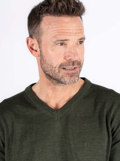 Malcom V Neck Knitwear - North Atlantic Melange