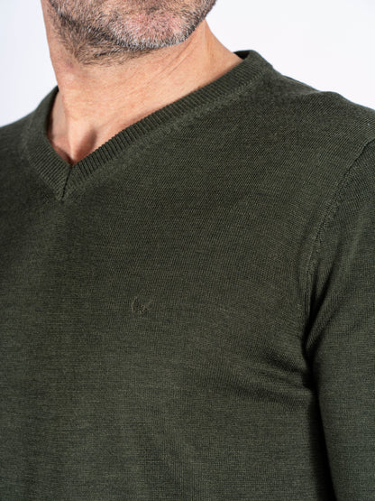 Malcom V Neck Knitwear - North Atlantic Melange