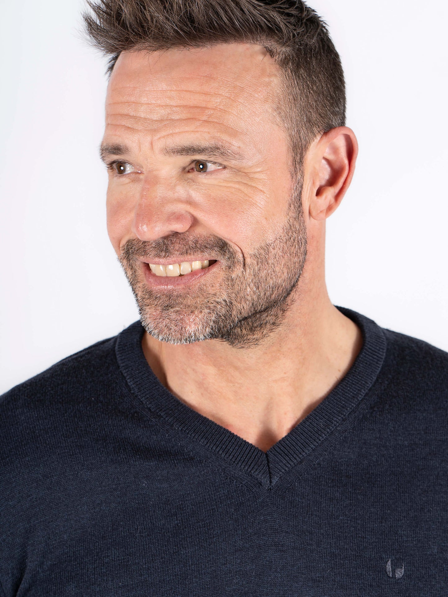 Malcom V Neck Knitwear - Navy Dark Sapphire