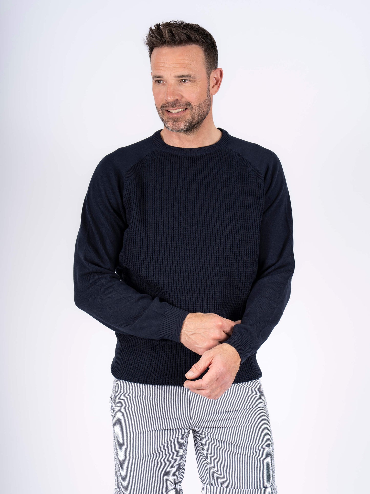 Norman Crew Neck Knitwear - Navy Dark Sapphire