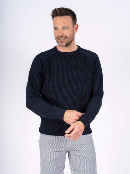 Norman Crew Neck Knitwear - Navy Dark Sapphire