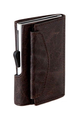 C-Secure Vintage Leather Coin & Cardholder