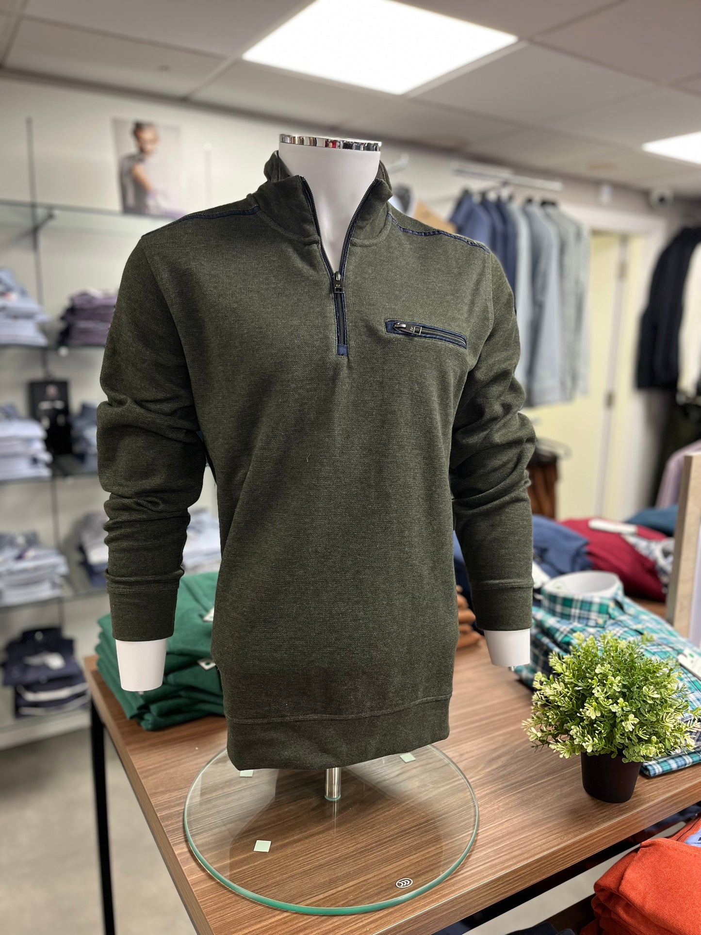 Chester Sweater with half zip and chest pocket