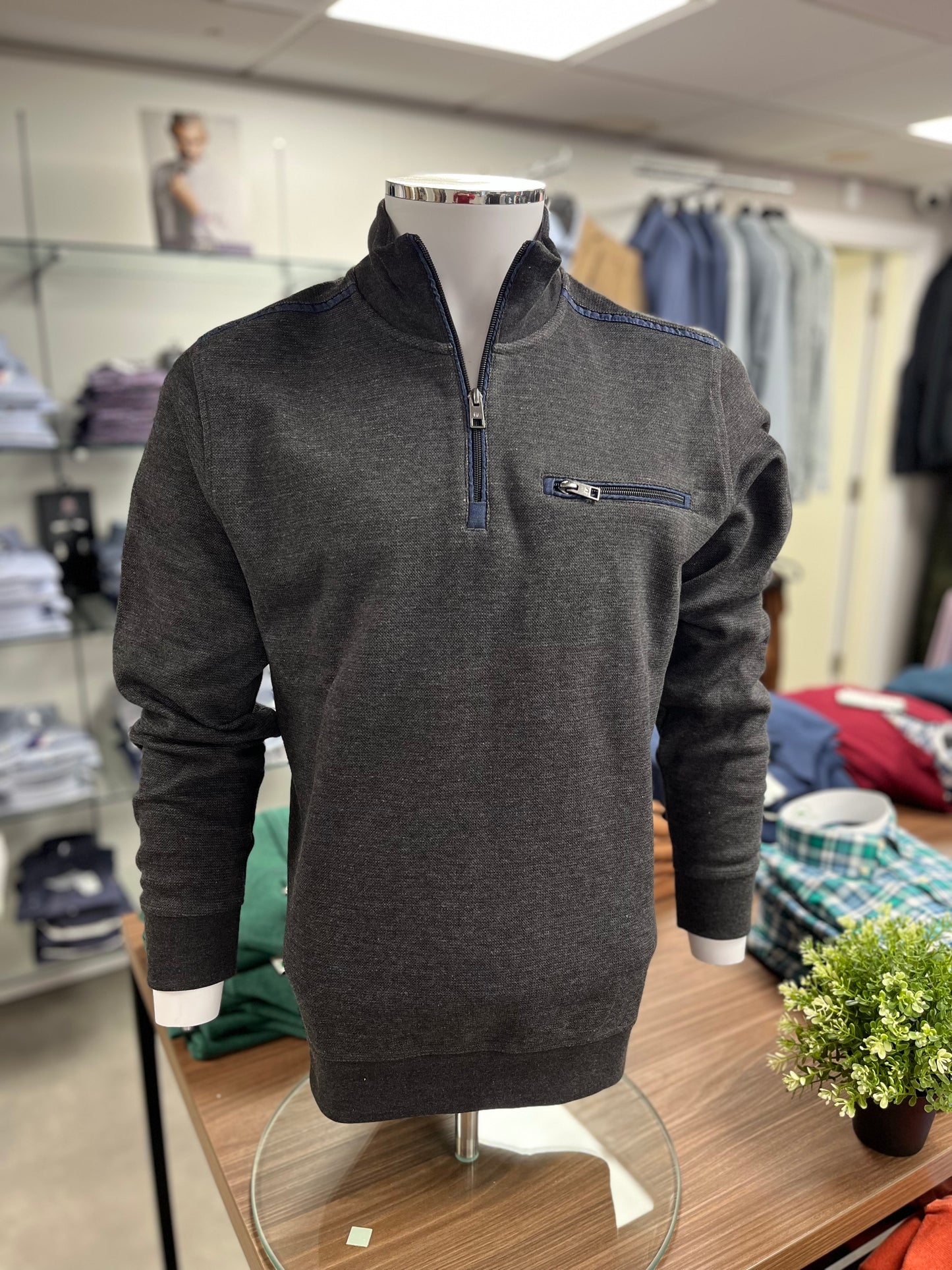 Chester Sweater with half zip and chest pocket