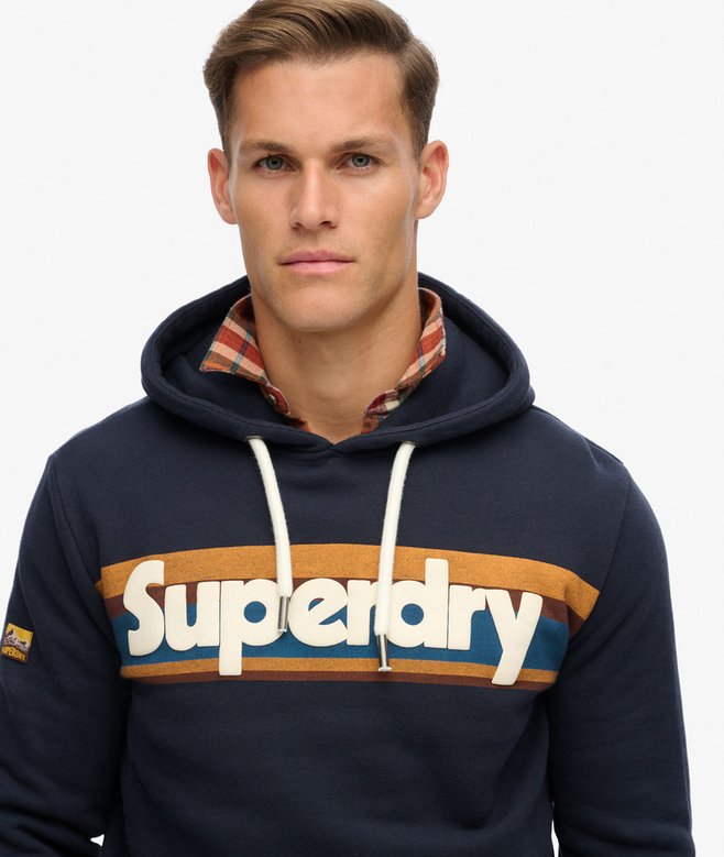 Retro Stripe Logo Hoodie