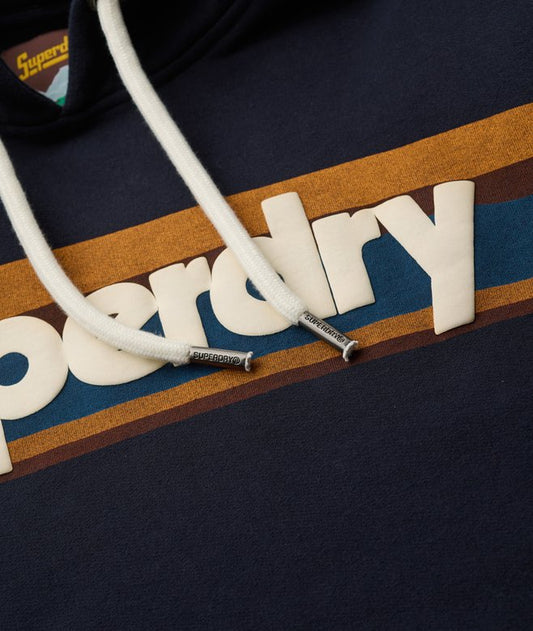 Retro Stripe Logo Hoodie