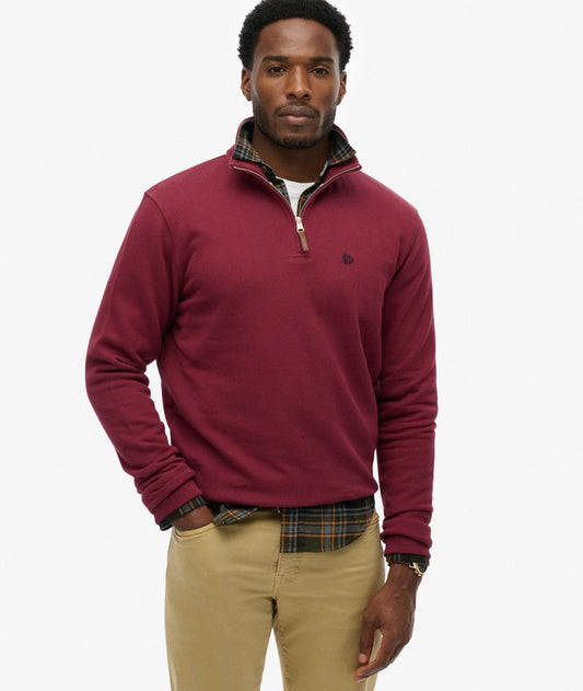 Preppy Half Zip Jumper - Port Red