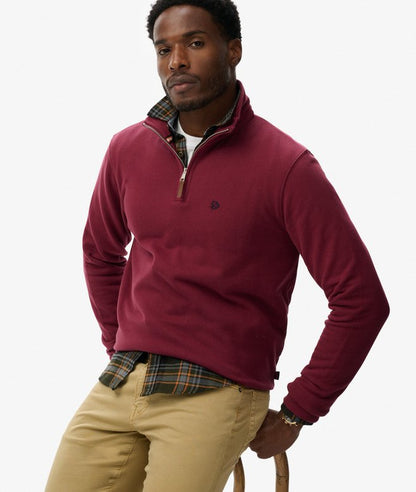 Preppy Half Zip Jumper - Port Red