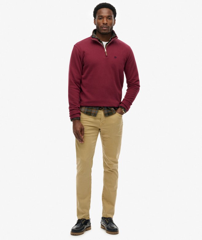 Preppy Half Zip Jumper - Port Red