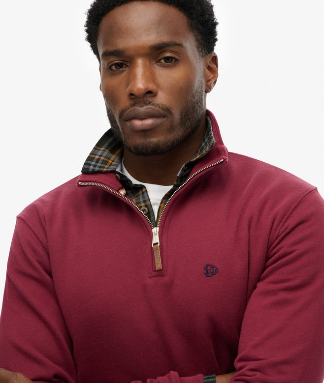 Preppy Half Zip Jumper - Port Red