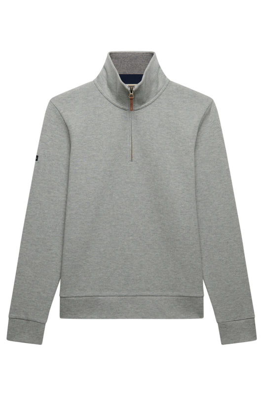 Essential Pique Half Zip - Grey Marl