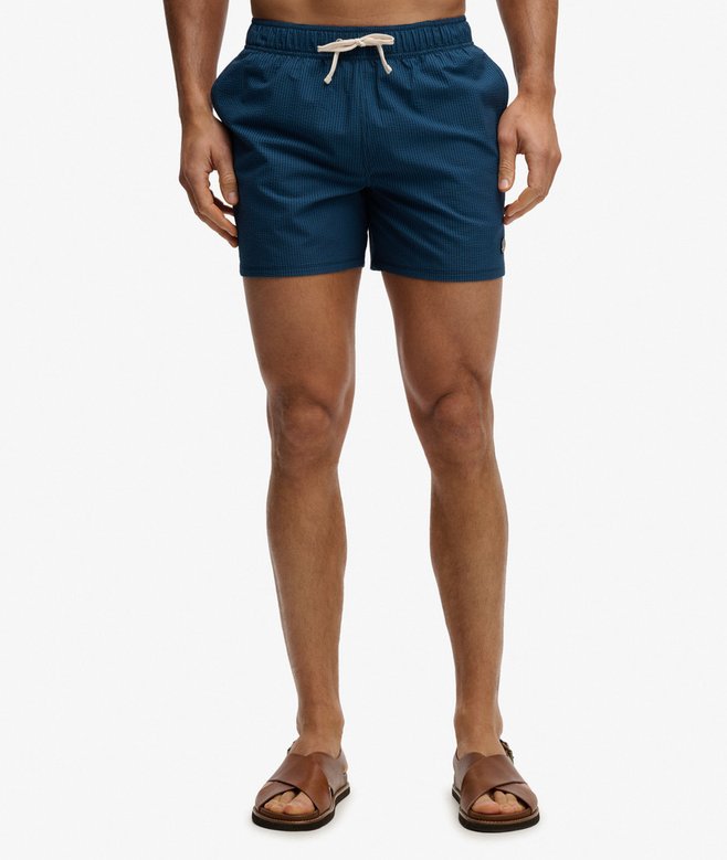 Seer Sucker 15-inch Swim Shorts - Atlantic Navy Blue